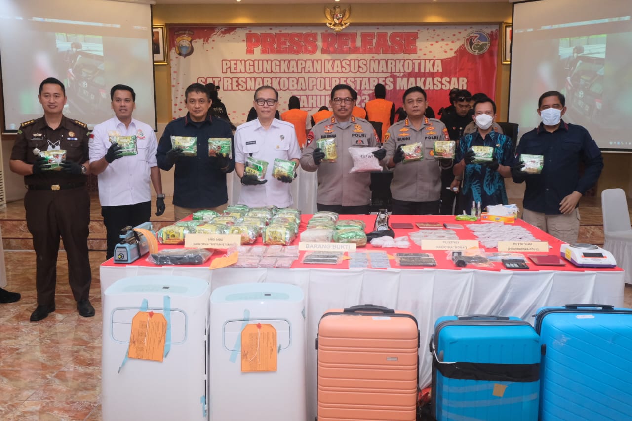 Polda Sulsel Gagalkan Peredaran Sabu 43 Kg