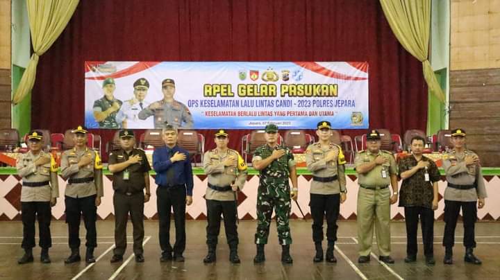 Ops Keselamatan Candi 2023, Polres Jepara Laksanakan Apel Gelar Pasukan