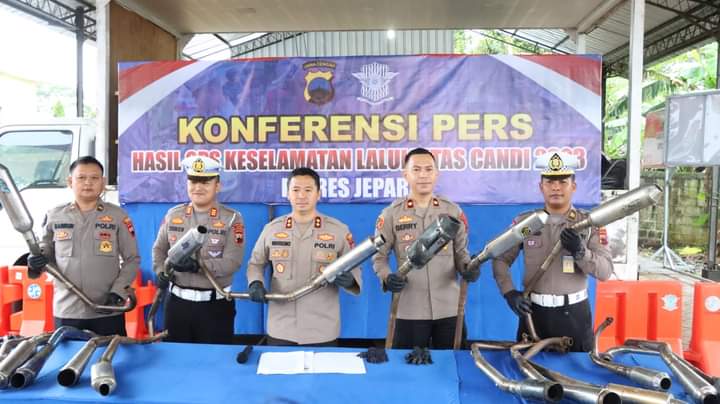 Ratusan Knalpot Brong Dimusnahkan Polres Jepara
