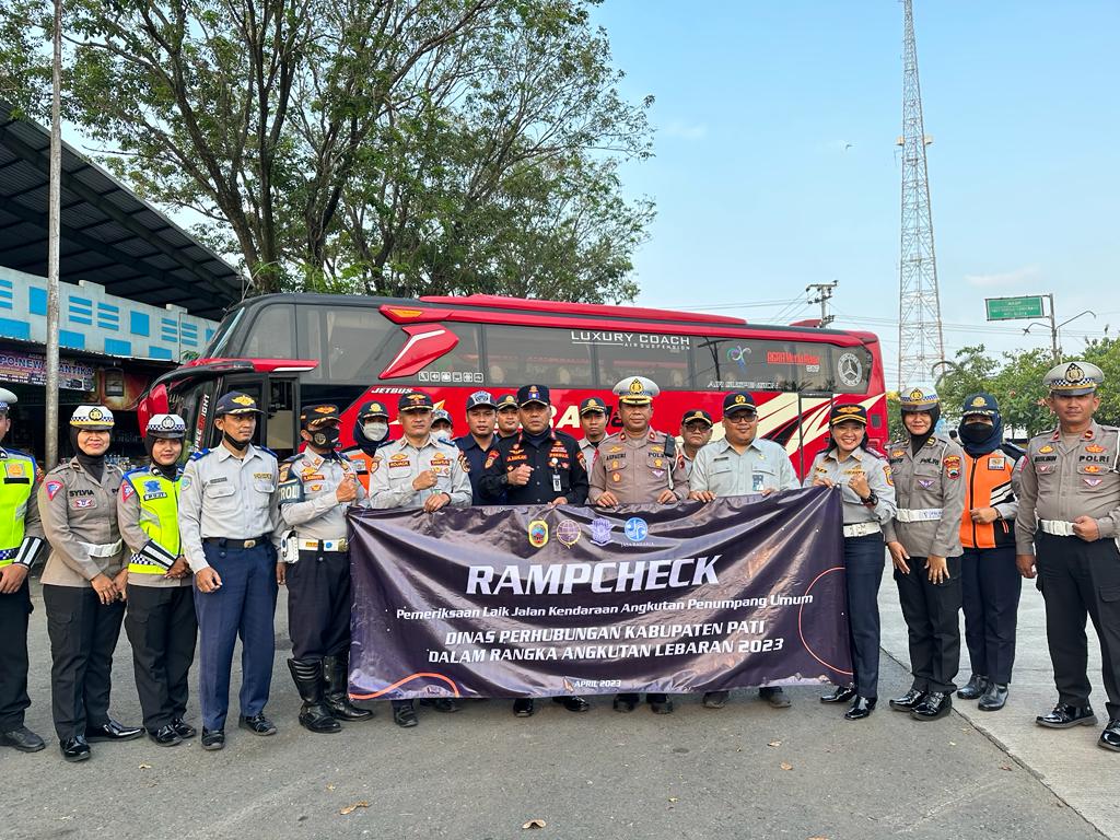Jelang Arus Mudik, Satlantas Polresta Pati Mulai Gelar Ramp Check Bus AKAP
