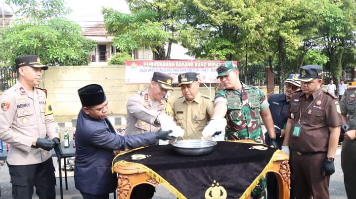 Hasil Operasi KRYD, Polres Jepara Musnahkan Barang Bukti