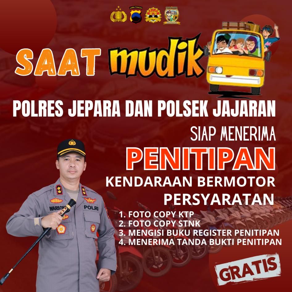 Penitipan Kendaraan Motor, Polres Jepara Membuka Posko Gratis