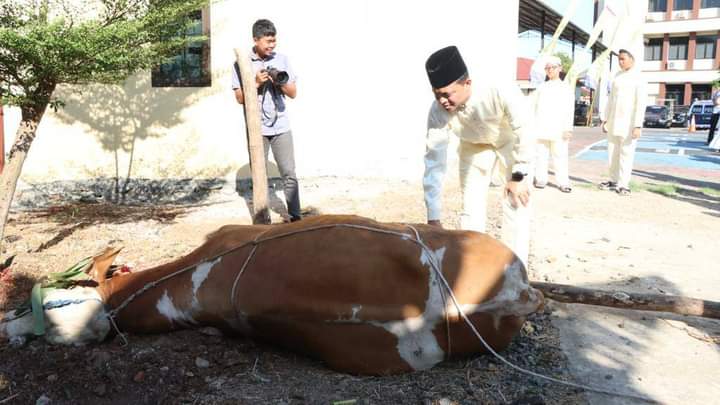 Polres Jepara Sembelih 9 Ekor Hewan Qurban