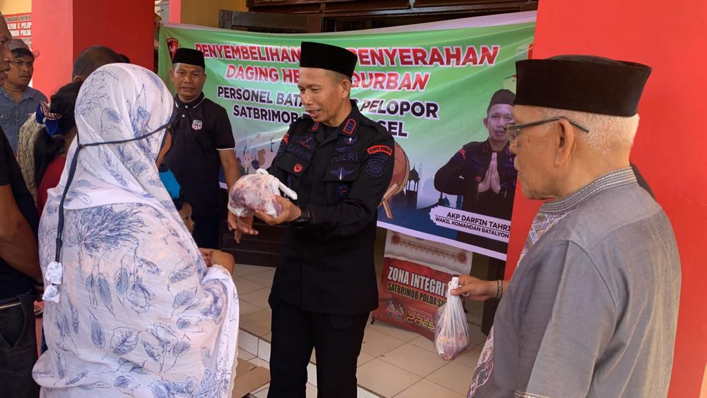 Idul Adha 1444 H, Batalyon C Pelopor Qurban Sembilan Ekor Sapi