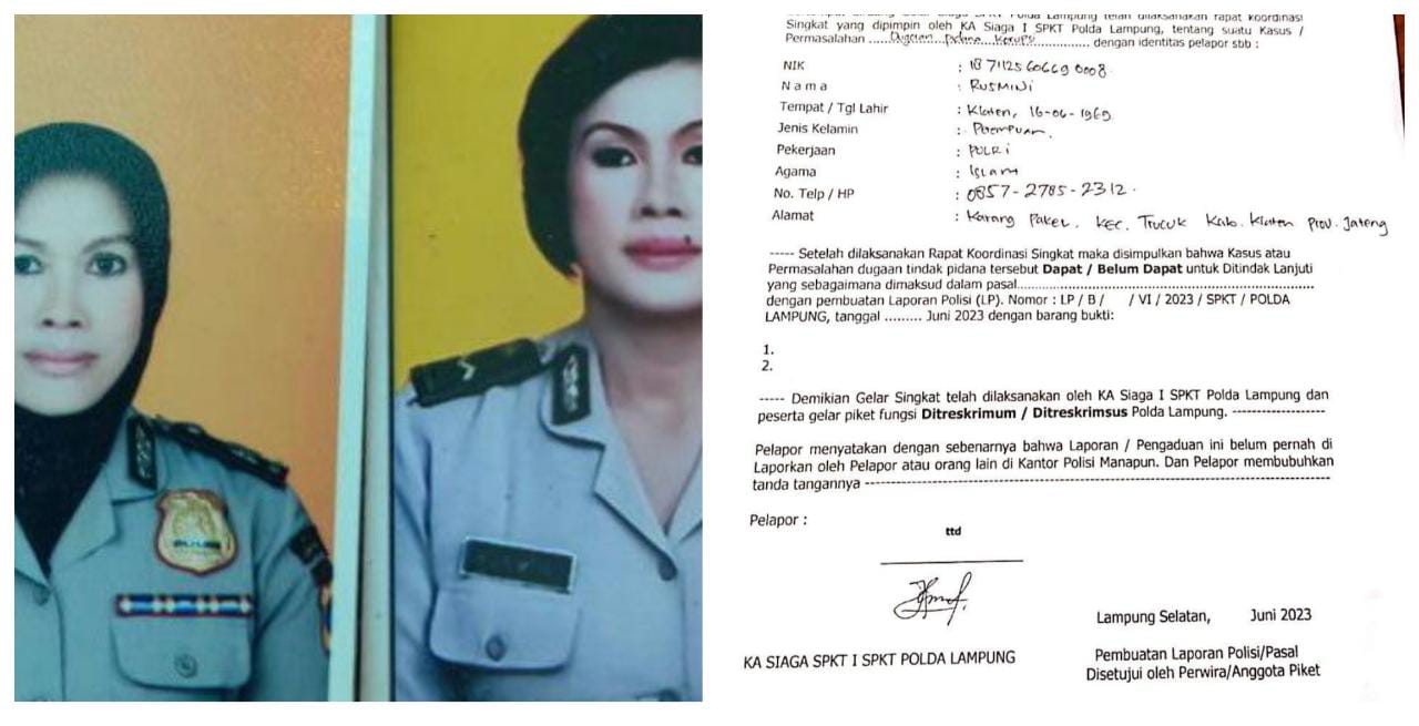 Laporan Rusmini ke SPKT Polda Lampung Ditolak, Ada Apa ???