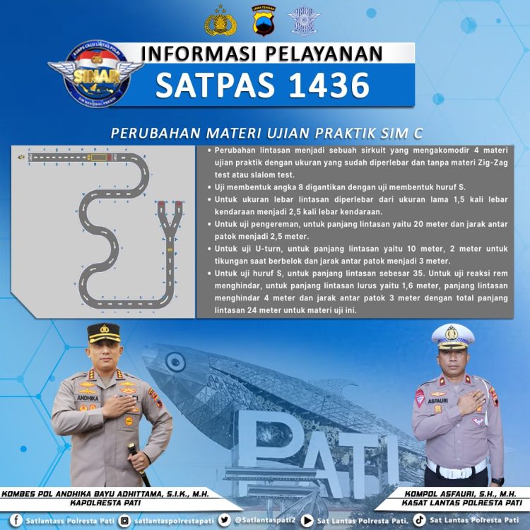 Uji Praktik SIM Rute Baru, Begini Arahan Kapolresta Pati dan Kasatlantas