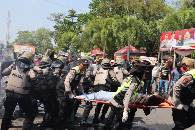 Simulasi Sispamkota, Polresta Pati Kerahkan Ratusan Anggota