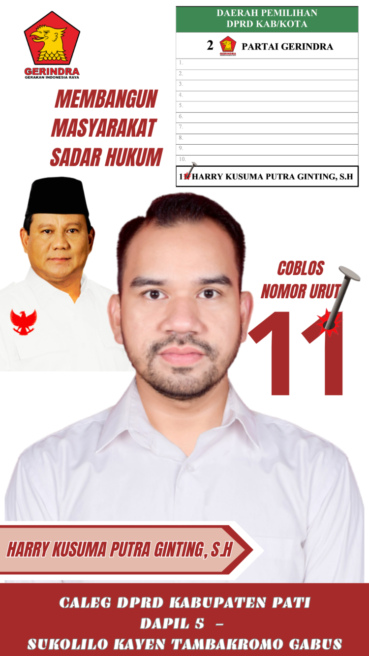 Sadar Hukum adalah Visi dan Misi Bacaleg Dapil V Partai Gerindra
