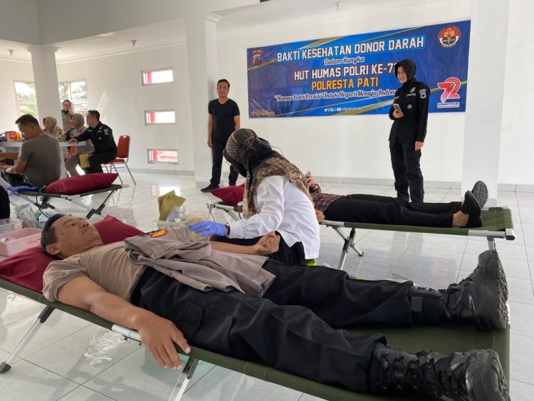 Humas Polri HUT ke 72, Polresta Pati Gelar Donor Darah