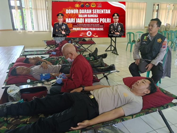 73 Tahun Mengabdi Untuk Negeri, Polres Banjar Gelar Donor Darah