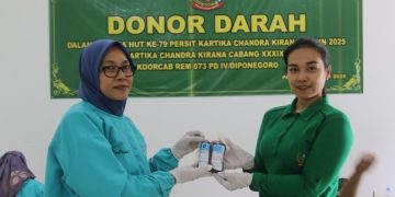 PMI Pati Apresiasi Donor Darah Persit Kodim 0718
