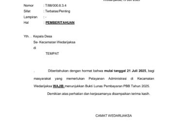 Surat Wajib Lunas PBB Gegerkan Warga Wedarijaksa