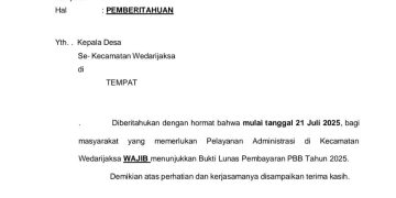 Surat Wajib Lunas PBB Gegerkan Warga Wedarijaksa
