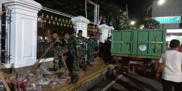 Pasca Unjuk Rasa, Dandim Pati Gelar Pembersihan Pusat Kota