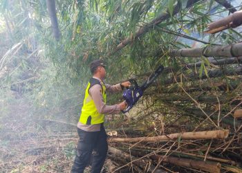 Bersihkan Sungai Demi Kurangi Risiko Banjir, Kini Kapolsek Turun