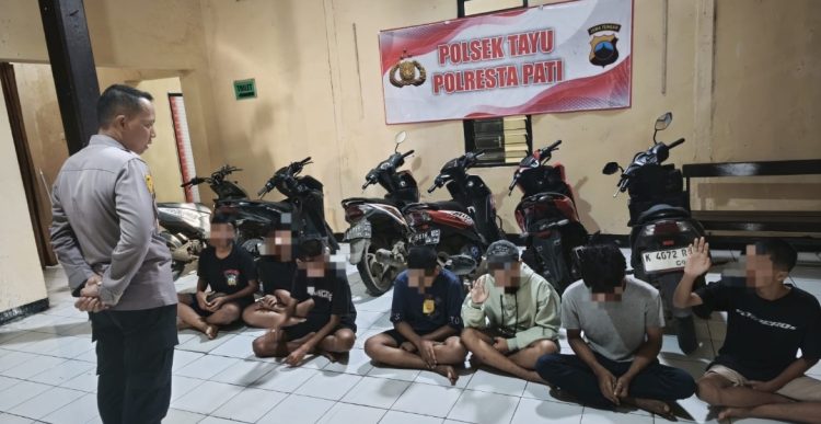 Antisipasi Rawan Tawuran, Polisi Tayu Amankan 7 Pelajar dan 8 Motor