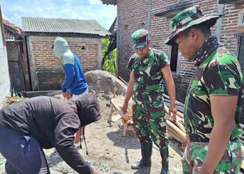Pembangunan RTLH TMMD di Desa Godo Dikebut, TNI dan Warga Kompak Kerja Siang – Malam
